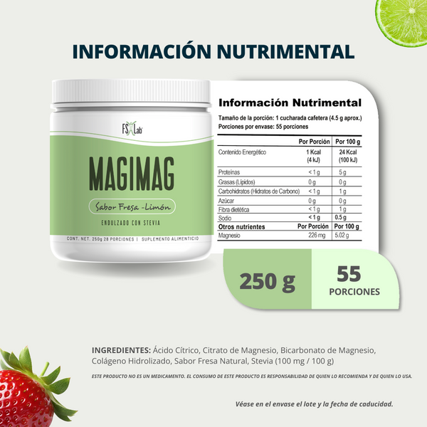 Kit 3 botes de MagiMag 3 diferentes sabores(Fresa-Limón, Mandarina, Uva)