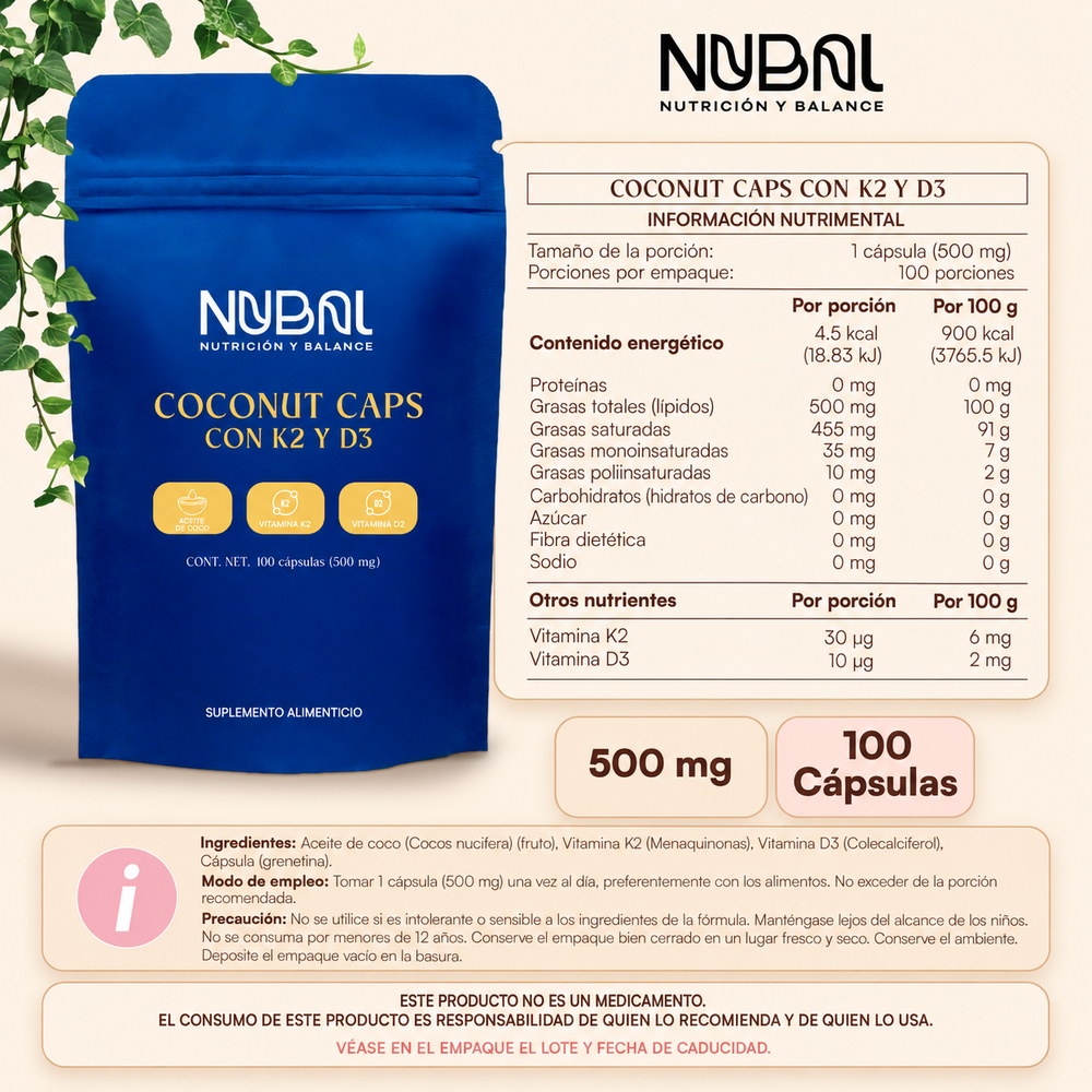 Coconuts Caps con K2 y D3