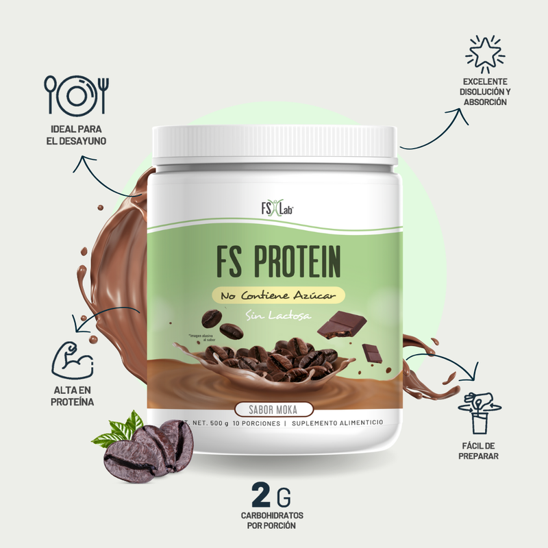 Proteína de Aislado de Suero de Leche-Whey Protein-Meta-B Protein Sin Azúcar Moka 500g