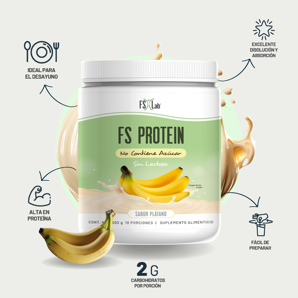 Proteína de Aislado de Suero de Leche-Whey Protein-Meta-B Protein Sin Azúcar Plátano 500g