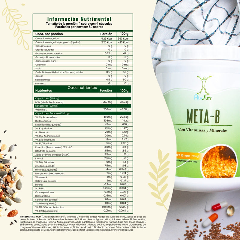 Meta-B (Vitaminas y Minerales) – NaturalSlim en México