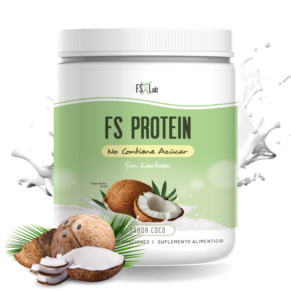 Proteína de Aislado de Suero de Leche-Whey FS-Protein Sin Azúcar Coco 500g