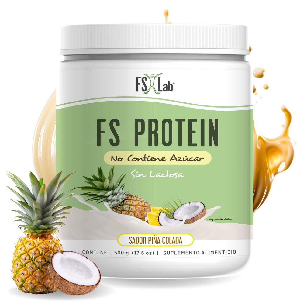Proteína de Aislado de Suero de Leche-Whey Protein-FS- Protein Sin Azúcar Piña Colada 500g