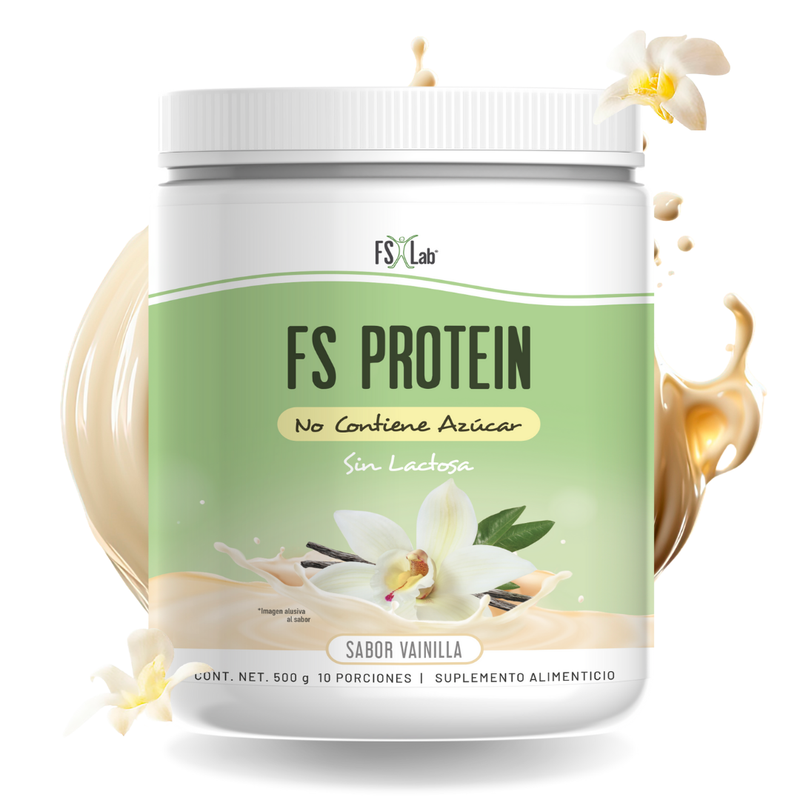 Proteína de Aislado de Suero de Leche Whey Protein FS-Protein Sin Azúcar Vainilla 500g