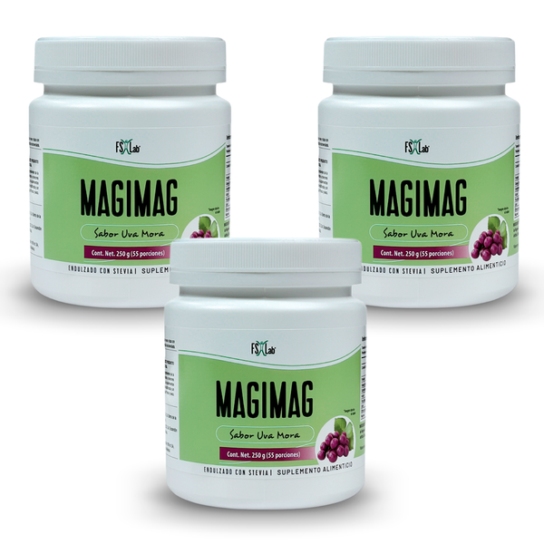 3 MAGIMAG Uva-Mora (250g de Citrato de Magnesio en polvo para tomar con agua)