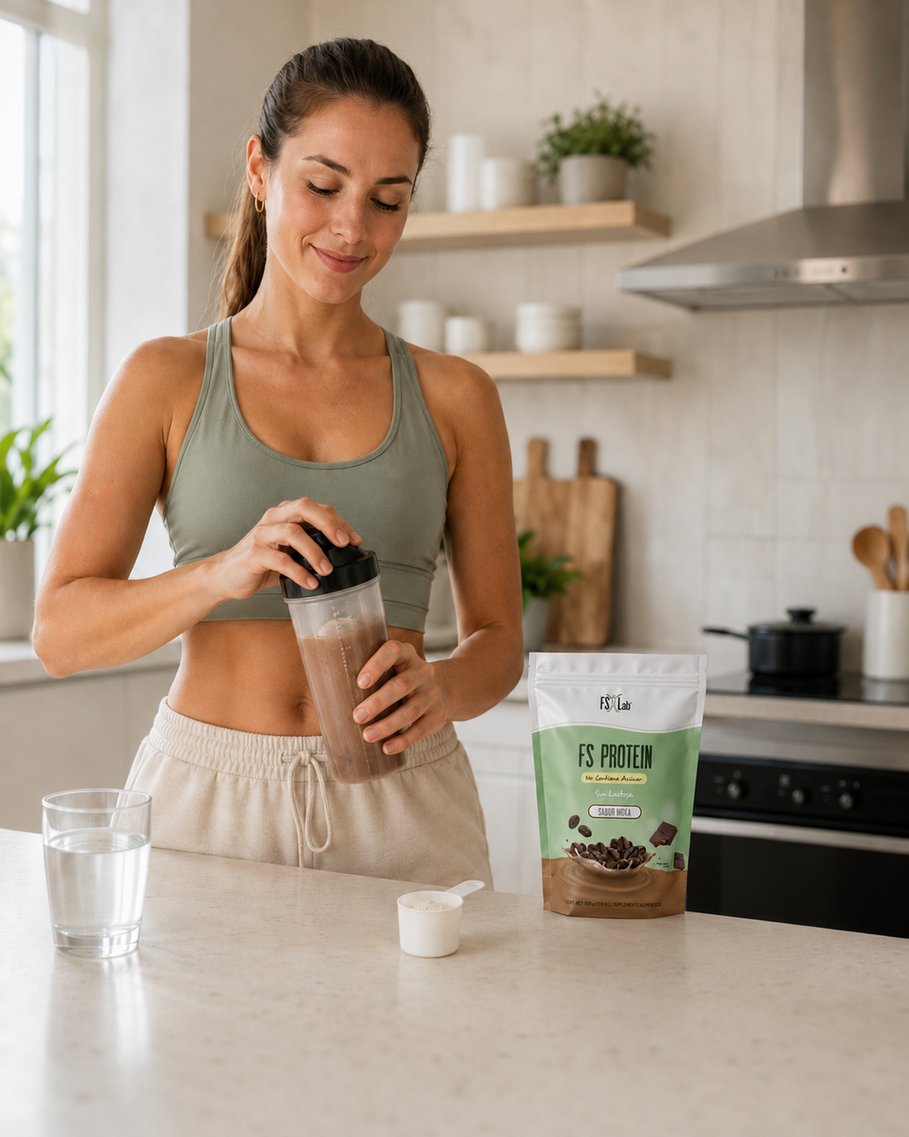 Proteína de Aislado de Suero de Leche-Whey Protein-Meta-B Protein Sin Azúcar Moka 500g