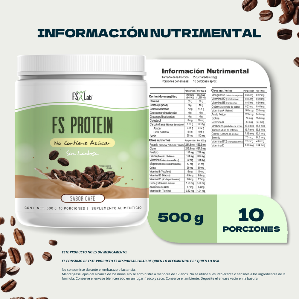 Proteína de Aislado de Suero de Leche-Whey- Protein Sin Azúcar Café 500g