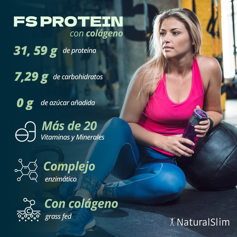 PROTEÍNA DE AISLADO DE SUERO DE LECHE-WHEY FS-PROTEIN CON COLÁGENO SIN AZÚCAR FRESA