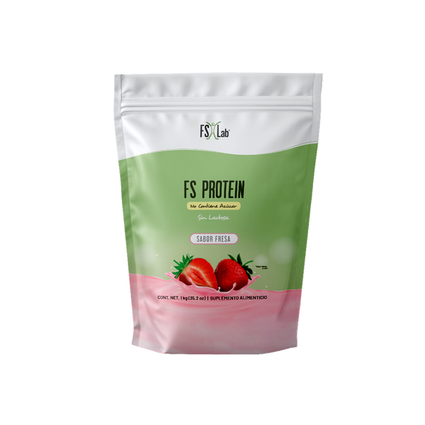Bolsa Proteína de Aislado de Suero de Leche-Whey FS-Protein Sin Azúcar 1 kilo Fresa