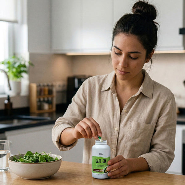 Ajo Deodorizado y Polvo de Jengibre en Cápsula Garligin