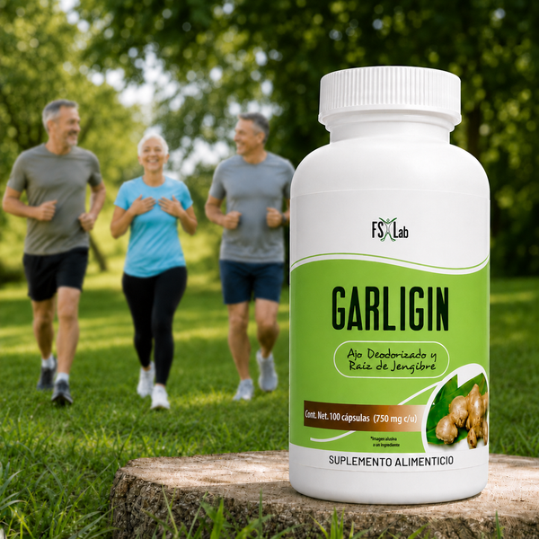 Ajo Deodorizado y Polvo de Jengibre en Cápsula Garligin