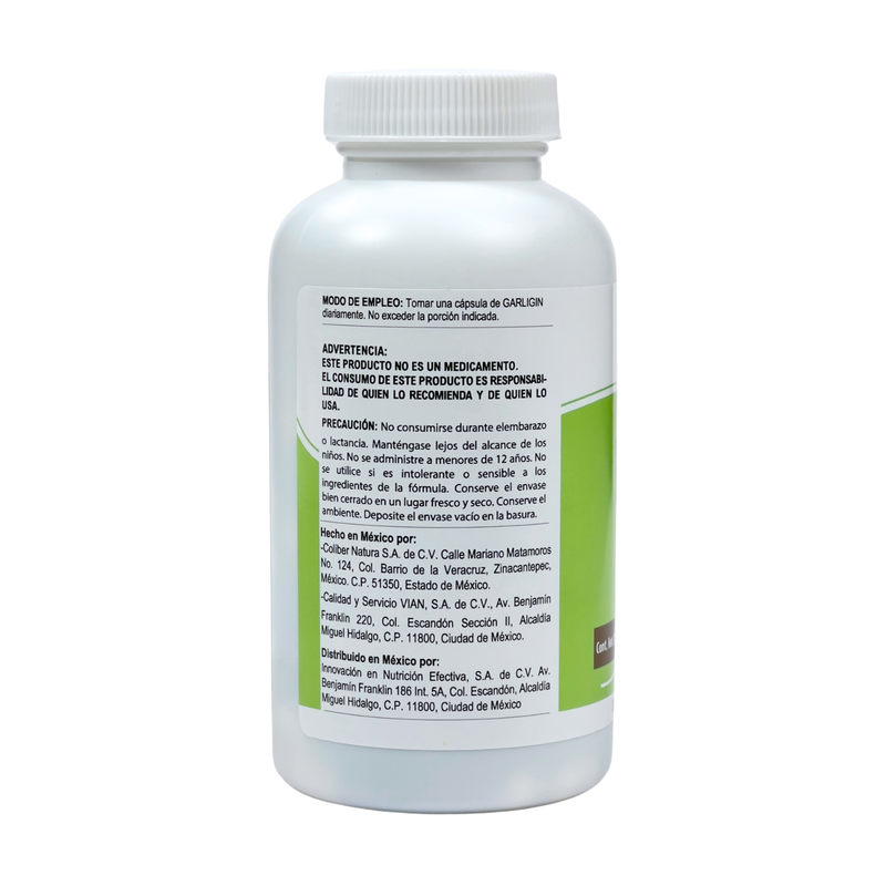 Ajo Deodorizado y Polvo de Jengibre en Cápsula Garligin