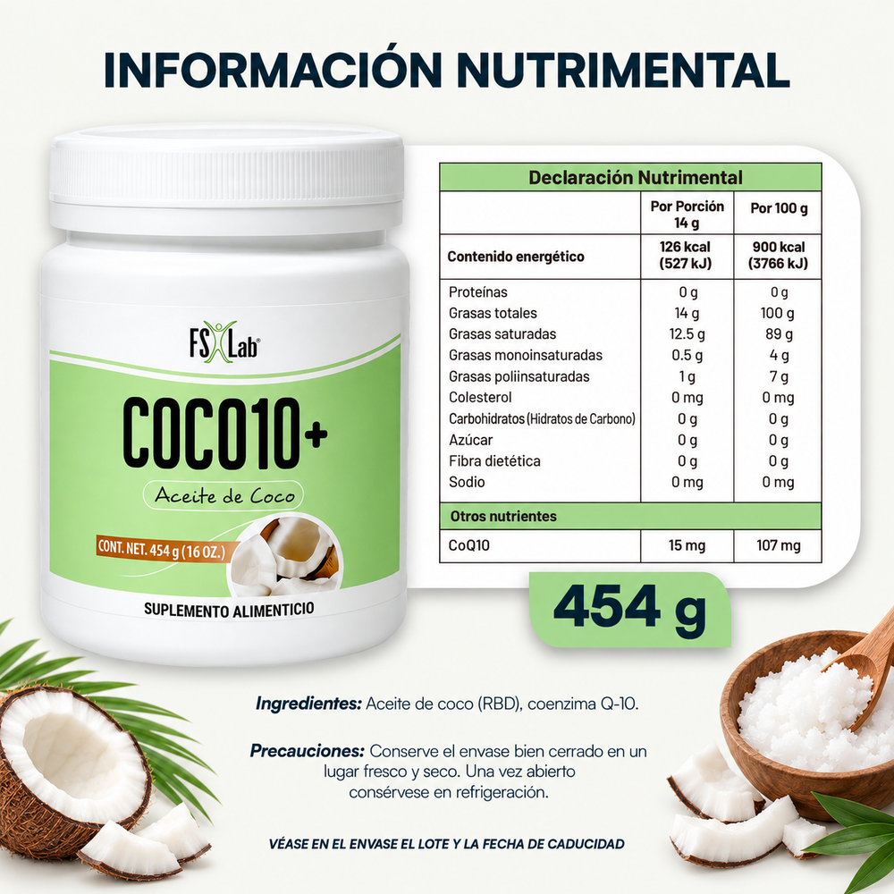 Aceite de Coco 10+ (con la Coenzima Japonesa Q10)