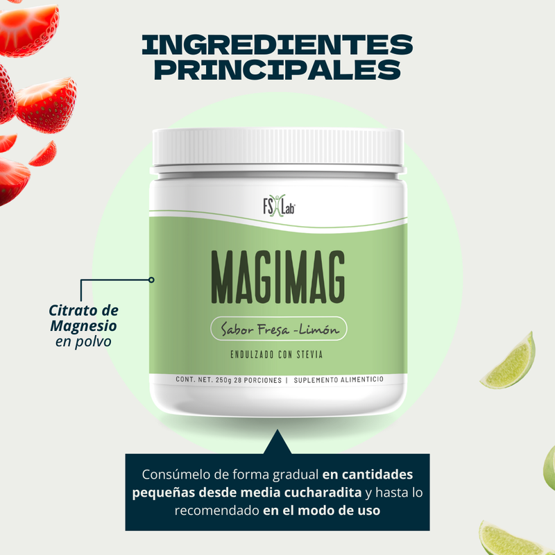 Kit 3 botes de MagiMag 3 diferentes sabores(Fresa-Limón, Mandarina, Uva)