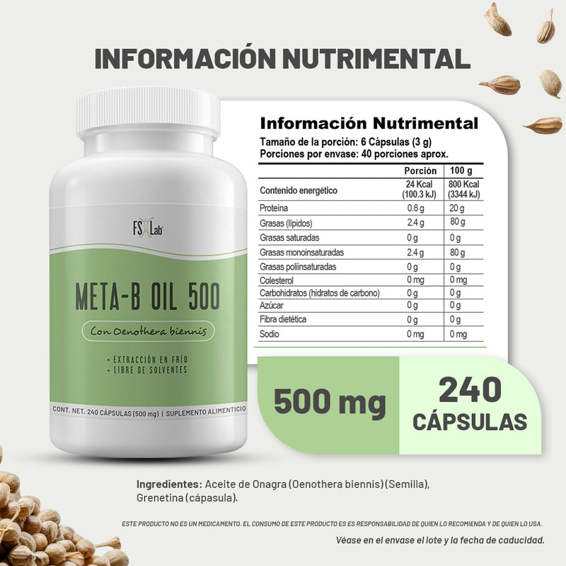 Metab-Oil 500 (Aceite de Onagra)