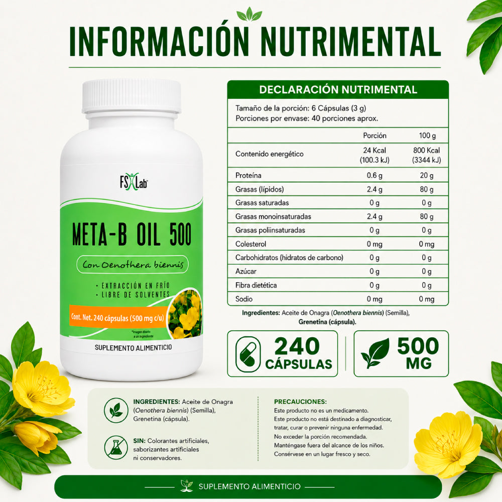 Metab-Oil 500 (Aceite de Onagra)