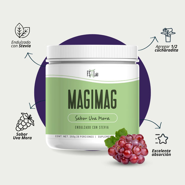 3 MAGIMAG Uva-Mora (250g de Citrato de Magnesio en polvo para tomar con agua)