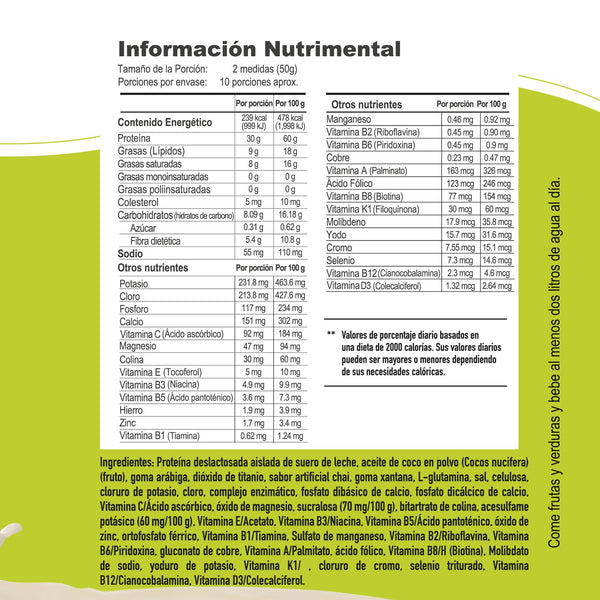 Proteína de Aislado de Suero de Leche-Whey Protein-FS- Protein Sin Azúcar Chai