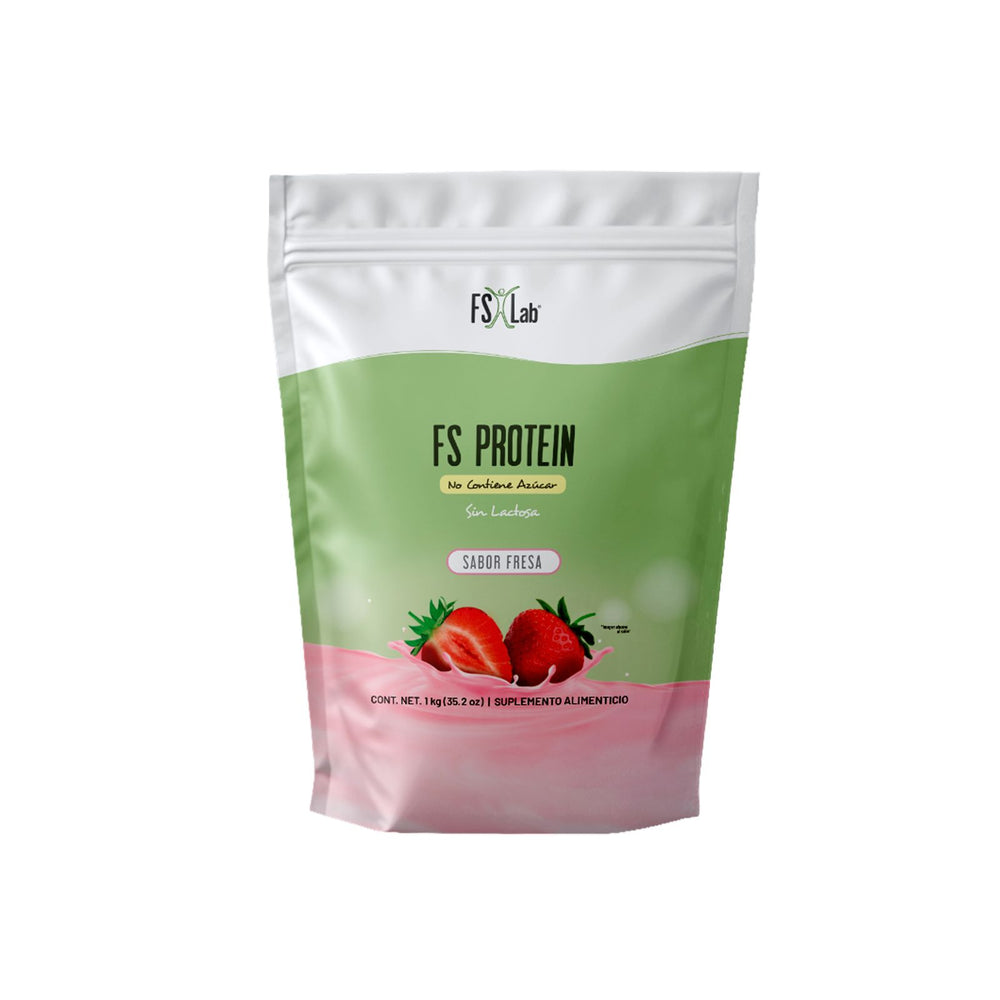 Bolsa Proteína de Aislado de Suero de Leche-Whey FS-Protein Sin Azúcar 1 kilo Fresa